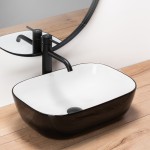 Накладной умывальник Rea Belinda White Black
